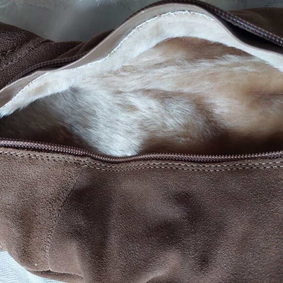 Naturalizer Women’s Boots Suede Leather  Wedge Zip Brown Size 8 - Picture 2 of 10